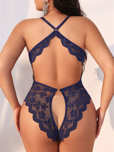 SHEIN Classic Sexy Plus Size Women S Sexy Lace Bodysuit Lingerie SHEIN UK