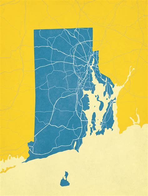 Rhode Island Map Art City Prints