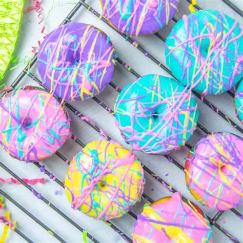 Super Easy Colorful Unicorn Cake Donuts