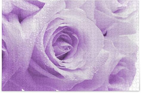 Wellsay Light Purple Rose Jigsaw Puzzles For Adults 500 Piece Puzzles