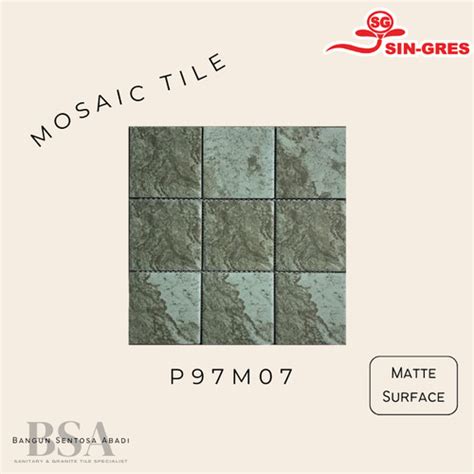 Jual MOSAIC KERAMIK KOTAK HIJAU DECORATIVE TILE MOZAIC STRUCTURED