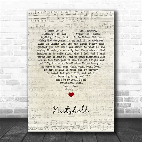 Alice In Chains Nutshell Black Guitar Song Lyric Quote Music Print ...