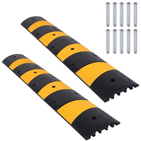 Danolapsi Rubber Speed Bumps 2pcs 2 Channel Heavy Duty Speed Bump