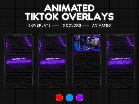 Animated Stream Overlays Tiktok Streaming Overlay Pack Vertical Designs