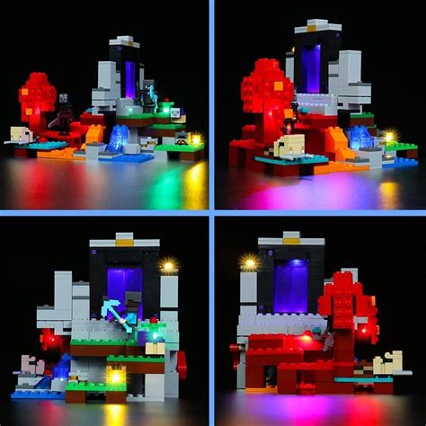 LocoLee LED Licht Kit für Lego 21172 Minecraft Das Zerstörte Portal