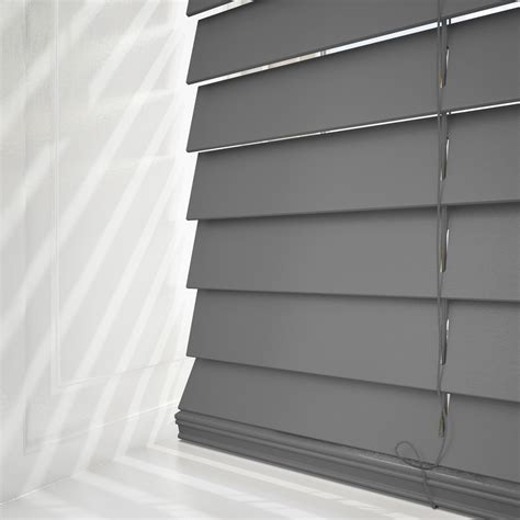 Premier Dark Grey Wooden Venetian Blind | Blinds Direct