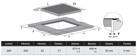 carysil built  ceramic hob  cm navona