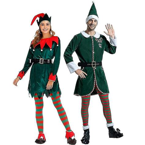 Deluxe Santa Claus Helper Cosplay Women Dress Green Christmas Elf