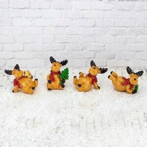 Miniature Reindeer,christmas Miniatures,mini Reindeer Figurine ...