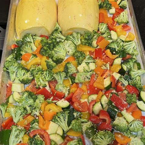 Sheet Pan Roasted Vegetable Spaghetti Squash Cheftini