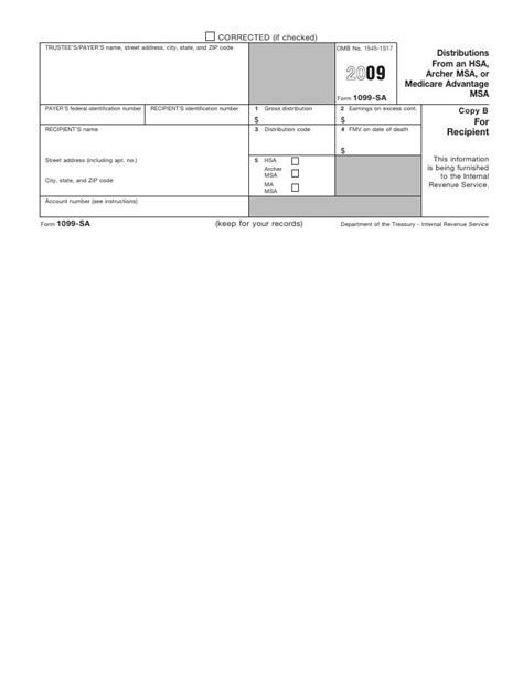 Form 1099-SA Distributions From an HSA, Archer MSA, or Medicare Adva…