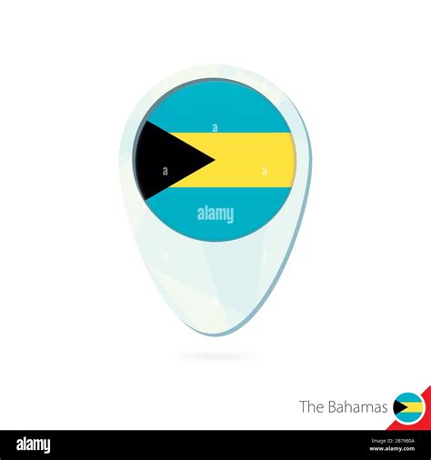 The Bahamas Flag Location Map Pin Icon On White Background Vector