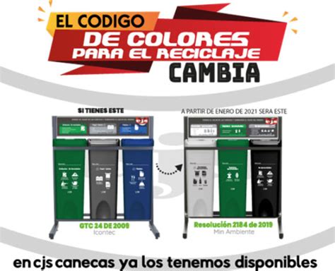 CJS Canecas Conozca el código de colores unificado para la separación