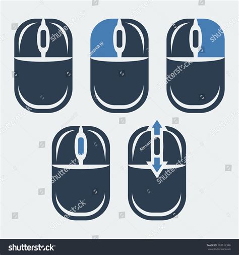 Vector Computer Mouse Buttons Indication Stock Vector (Royalty Free) 163612346 | Shutterstock