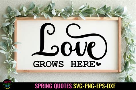 Love Grows Here I Spring Door Sign SVG Graphic By Happy Printables Club