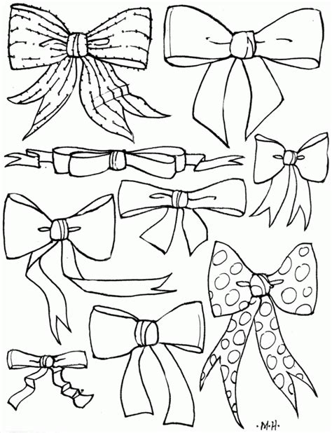 Bows Coloring Pages - Coloring Home