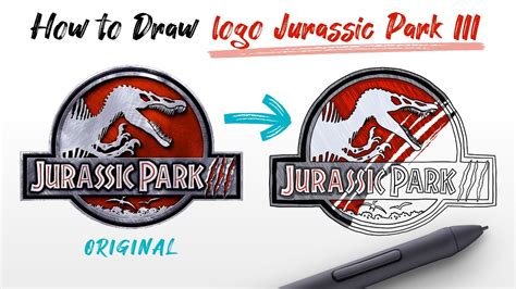 How To Draw Jurassic Park 3 Logo Spinosaurus Dinosaur Bones Easy Step By Step Youtube