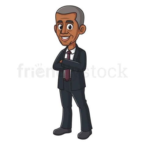 Cartoon Barack Obama Vector Illustration Clip Art Graphic - FriendlyStock