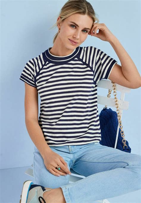 Next Bubblehem T Shirt Imprimé Navy Blue White Stripebleu Zalandofr