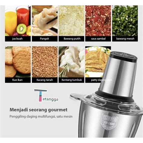 Jual Chopper Blender Daging Stainless Steel Liter Meat Grinder