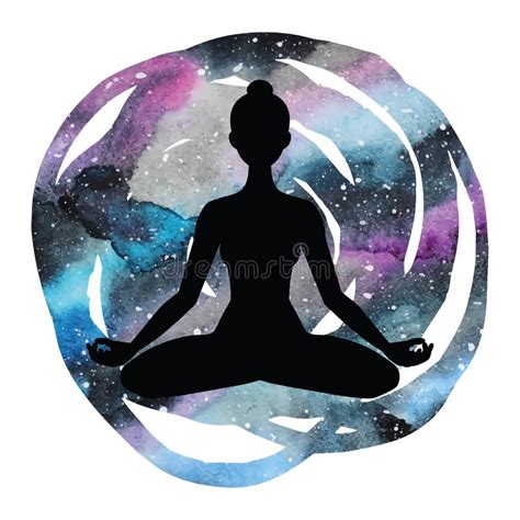 Women Silhouette Yoga Lotus Pose Padmasana Stock Vector