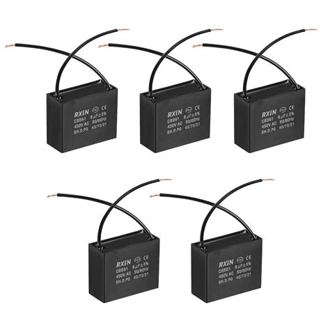 Buy Sourcing Ceiling Fan Capacitor CBB61 6uF 450V AC 2 Wires Metalized