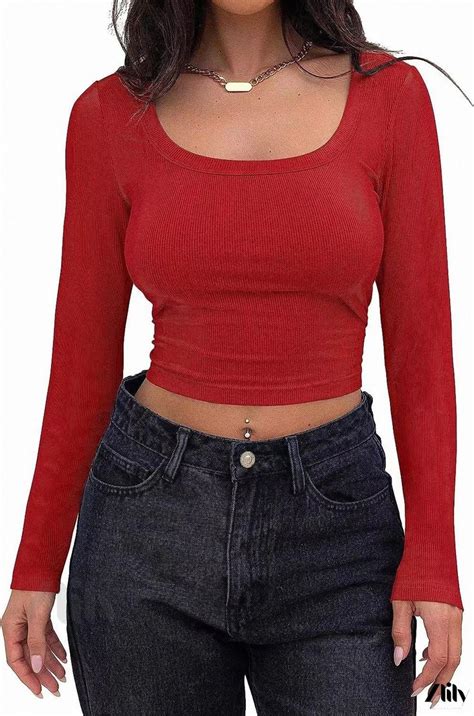 Threaded Texture Slim Fit Short And Long Sleeve Square Neck Blouse In