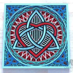 Celtic Trinity Heart Mandala Svg Multilayer Celtic Heart Svg D Svg