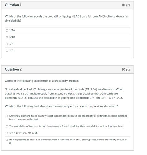 Solved Question 1 10 Pts A Which Of The Following Equals The