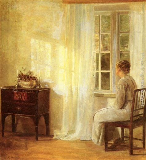 Carl Vilhelm Holsoe Waiting By The Window Painting Framed Paintings