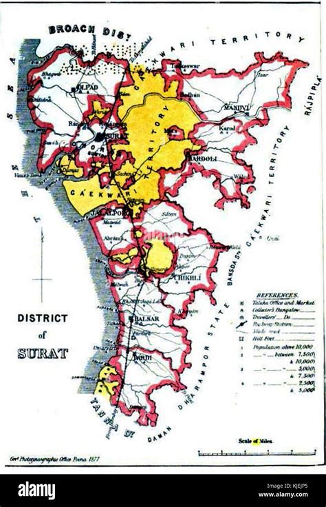 Surat district 1877 map Stock Photo - Alamy