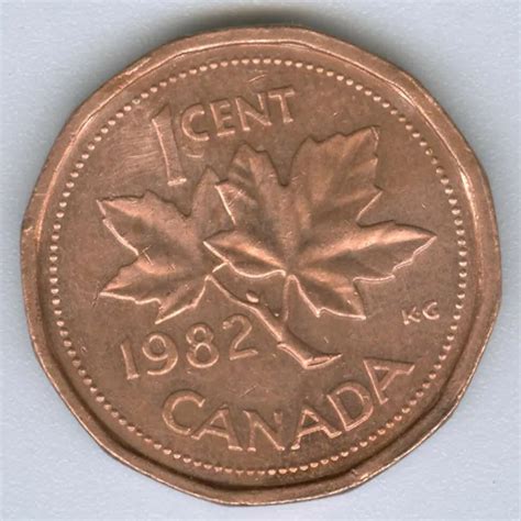 1982 Canadian Penny Cent Queen Elizabeth II Coin