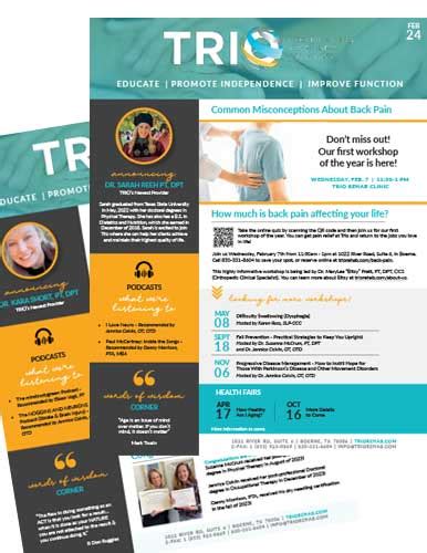 Newsletters Trio Rehabilitation Wellness Solutions