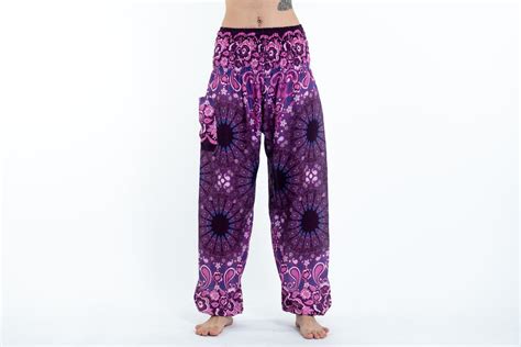 Paisley Mandalas Womens Harem Pants In Purple