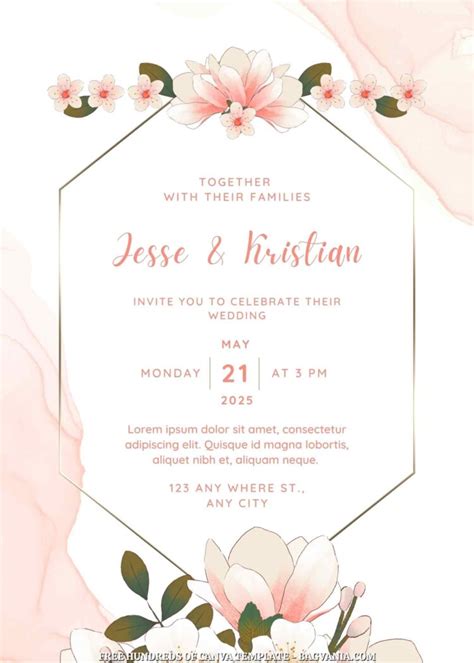 18 Dainty Pastel Floral Canva Wedding Invitation Templates FREE