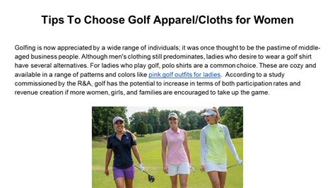 Ppt Tips To Choose Golf Apparelcloths For Women Powerpoint