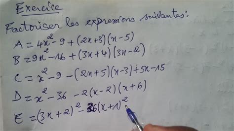 Factorisation Avec La Technique De Mise Vidence De Facteurs Commun Et