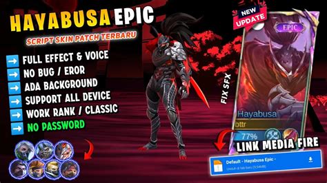 UPDATE Script Skin Hayabusa Epic No Password Full Effect Voice