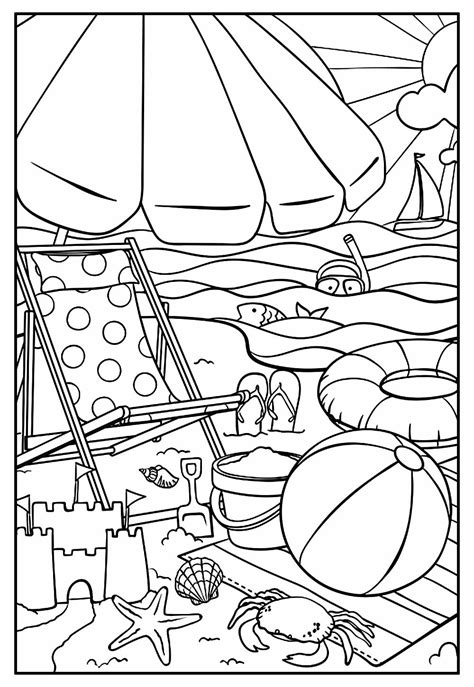 Desenhos De Praia Para Colorir Bora Colorir