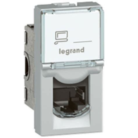 Legrand 079461 Prise Rj45 Mosaic Cat 6 Utp 8 Contacts 1 Module Alu