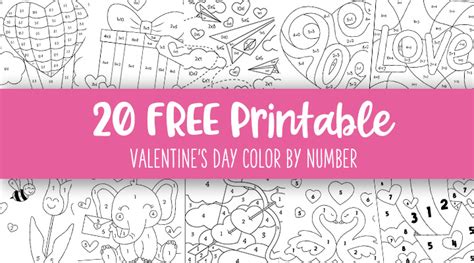 Valentine S Day Color By Number 20 Pages PrintaBulk