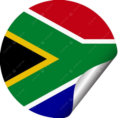 South Africa Round Flag Peeling Sticker Transparent Background Vector ...