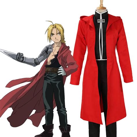 Anime Fullmetal Alchemist Brother Edward Elric Cosplay Costume With Cape