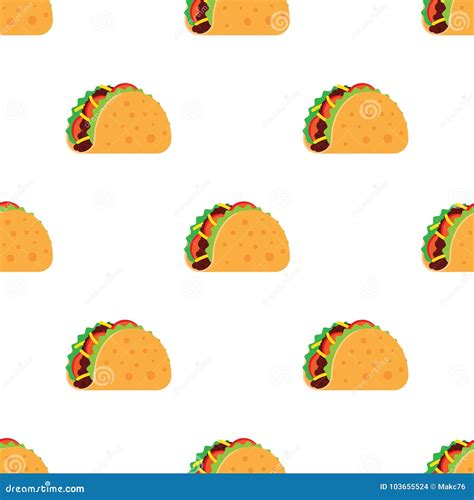 Tacos Seamless Vector Pattern Stock Vector Illustration Of Tortilla