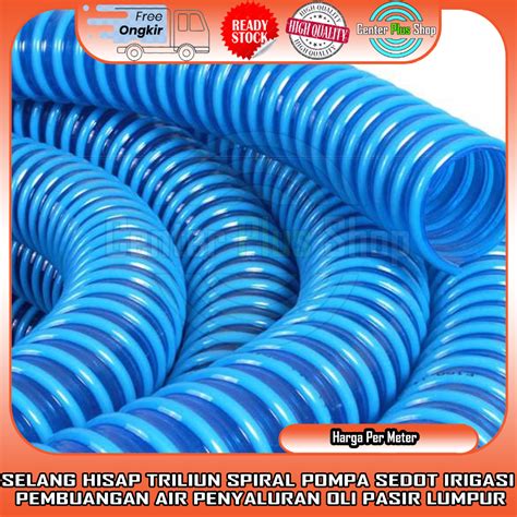 jual selang air spiral hisap      meter biru pompa slang