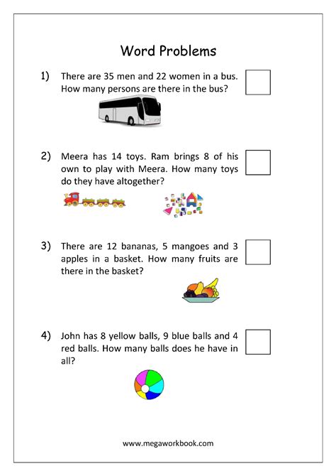 Addition Word Problems Grade 1 Worksheets Worksheetscity