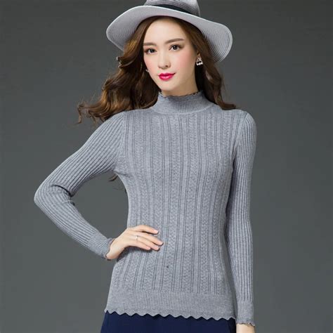 Womens Thick Turtleneck Slim Cashmere Sweater Winter And Autumn Elegant