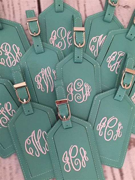 Monogrammed Luggage Tag Leather Luggage Tag Personalized Etsy