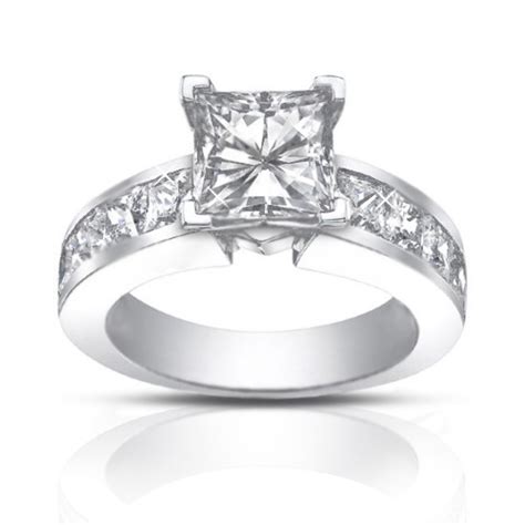 4.50 Ct Princess Cut Diamond Engagement Ring Set In Channel Setting