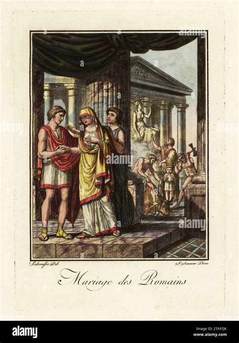 A Wedding Ceremony In Ancient Rome The Bride Wears A Yellow Flammeum